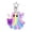 F, variant on Halloween Acrylic 2D Ornament, Holographic Ghost with Black Glitter Bow, Candy Pumpkin Basket Detail, for Tree Hanging and Home Decoration, 1.85x2.36 inch
