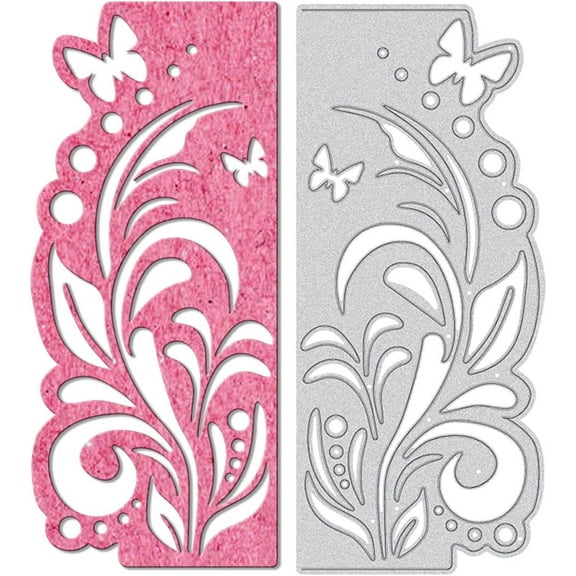 Metal Flowers Die Cuts Lace Butterfly Cutting Dies for DIY Scrapbook Paper Card Making Craft Decoration Supplies Matte Platinum