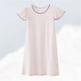 thumbnail image 2 of Chemises de Nuit pour Filles Robe de Nuit Princesse Manches Volantées Pyjama en Coton Robe pour Enfants Rose 5-6 Ans, 2 of 4