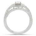 thumbnail image 4 of AFFY 1CT Princess & Round Moissanite Diamond Infinity Double Halo Bridal Ring Set 14K White Gold-9.5, 4 of 7