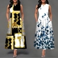 thumbnail image 3 of Vestido Largo Sin Mangas Mujer Impreso Dobladillo Grande Bohemio Retro Cómodopangjing, 3 of 4