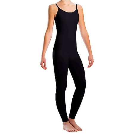 Motionwear Women's Bound Camisole Unitards Petite BLACK