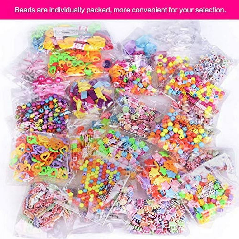 EDsportshouse Assorted Beads for Bracelet Making Crafts,Flat Clay Beads  Jewelry Making Kits,Christmas Birthday Gifts Toys for Kids Girls Age 5-12