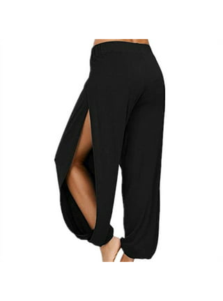 Jockey Ladies' Yoga Capri Cropped Slit Flare Stretch Pant Dark Navy XL