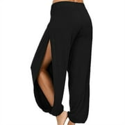 JSLEAP Women Fashion Yoga Pants Harem Pants Side Slit Jogging Hippie Beach Sweatpants Casual Loose Pants