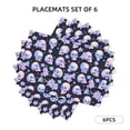 thumbnail image 2 of Placemats Set Of 4 / 6, Crystal Flower Skull Placemats For Dining Table Indoor/Outdoors Heat Resistant Washable Placemats 18" X 12", 2 of 8