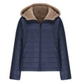 thumbnail image 5 of YUNAFFT Cozy Fleece-Lined Hooded Jacket for Women Loose Fit Short Winter Coat Lightweight Casual Outwear, 5 of 7
