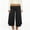 Black, variant on RUINIXCW Fold Over Capri Pants for Women Flowy Wide Leg Capri Pants Low Rise Yoga Culottes Pants Foldover Leggings Summer Beach Crop Palazzo Pants