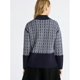 thumbnail image 3 of Free Assembly Women's Patterned Mock Neck Sweater with Tall Cuffs, Midweight, Sizes XS-XXL, 3 of 5