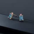 thumbnail image 5 of Gem Stone King 10K Yellow Gold Earrings Persian Blue Moissanite and Lab Grown Diamond (3.08 Cttw), 5 of 5