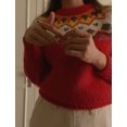 thumbnail image 4 of Suéteres casuales de jacquard vintage con cuello redondo, suéteres coreanos elegantes que combinan con todo, suéteres de Navidad y Año Nuevo, suéteres holgados y cálidos, 4 of 5
