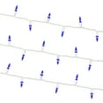 50Count Blue LED Mini Christmas Lights with White Wire, 11', Holiday