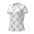 thumbnail image 3 of Wukai Turtle Casual V-Neck Graphic Tees for Women: Lightweight and Breathable Summer Tops with Stylish Design-X-Large, 3 of 8