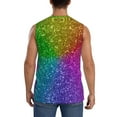 thumbnail image 4 of Bixox Men's Colorful Glitter Printed Shirt Sleeveless Fitness Tank Top-Small, 4 of 7