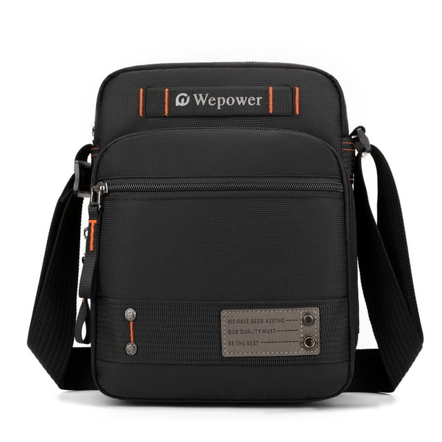 Bandolera impermeable de nailon para hombre, 21 x 9 x 28 cm, color naranja