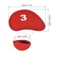 thumbnail image 2 of Unique Bargains Protection Manchon Numéro Tag 3-9 PW/SW/A Golf Club Fer Tête Couvre Rouge 10 Pack, 2 of 6