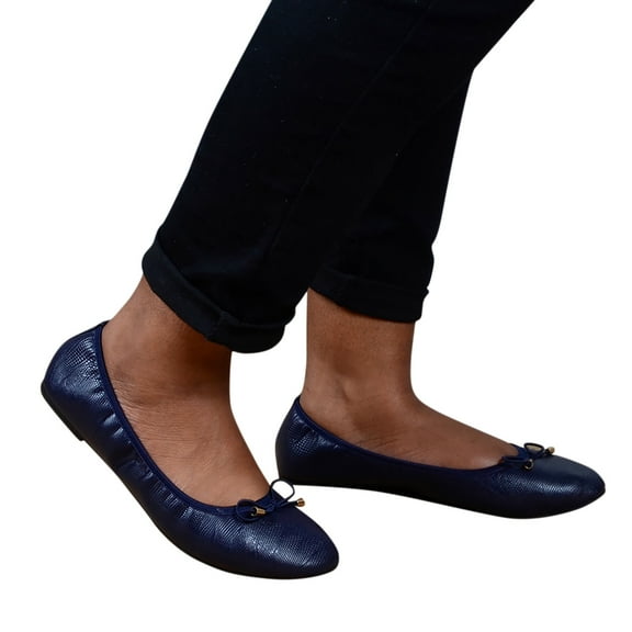 Cathalem Shoes Ladies Flat Pointed Women's Causal Work Shoes Singles Lazy Shoes Women's Pumps Womens Low Heels Navy 7.5