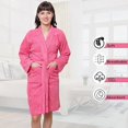 thumbnail image 2 of GOLD TEXTILES Premium Terry Cloth Robes for Women Lightweight Short Bathrobe, Adjustable Towel Robe Belt with Collar Large Shorts Rose Pack of 2, 2 of 6