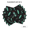 thumbnail image 2 of Placemats Set Of 4 / 6, Green Surfboard Placemats For Dining Table Indoor/Outdoors Heat Resistant Washable Placemats 18" X 12", 2 of 8