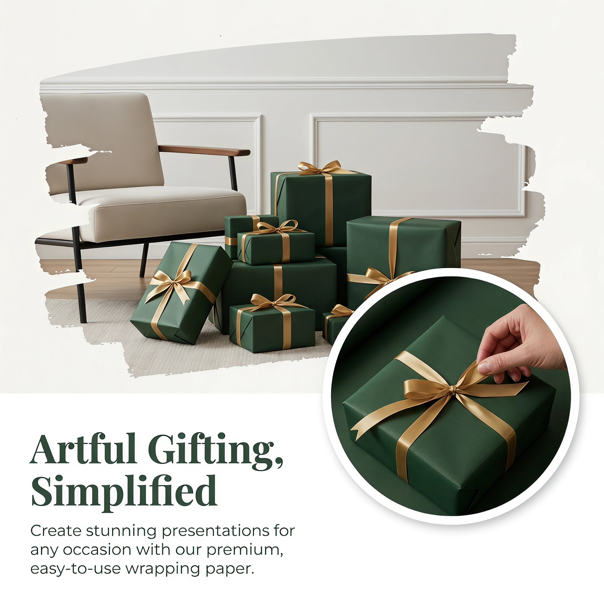 Unique Bargains Gift Matte Anti-Tear Wrapping Paper for Luxury Gift Green 27.6" x 19.7"