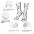 thumbnail image 3 of Gaeub Black White Music Print Sports Socks,No Heel Casual Mid-Tube Socks,Crew Socks for Women and Man For Trouser, Dress, Business, 3 of 7