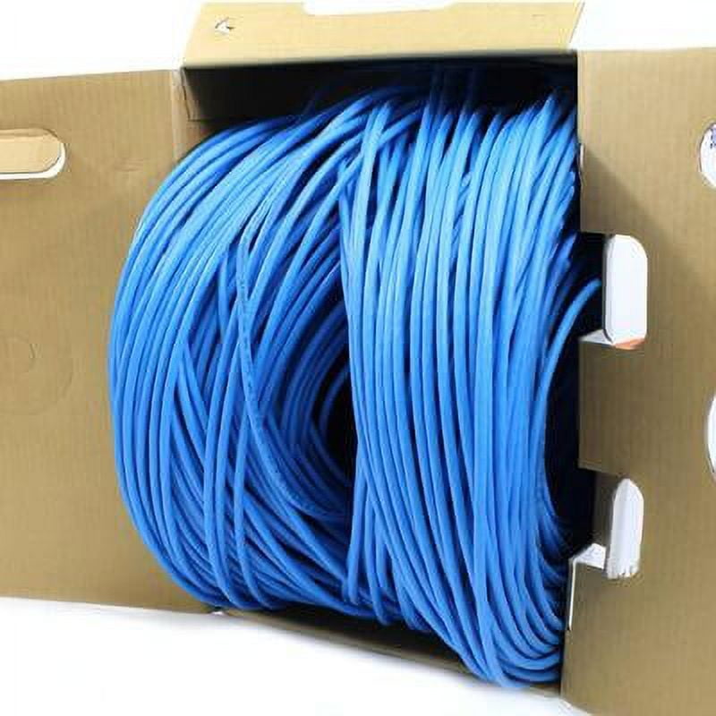 Infinity Cable CAT6 CMR Riser 23AWG UTP, 1000 Feet, 550MHz Solid, 100% Bare Copper, UL CERTIFIED, Easy to Pull (Reelex II) Box, Ethernet Cable, Blue