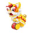 thumbnail image 3 of Lion Dance Lucky Cat Micro Building Blocks Maneki Neko Fortune 3D Model Mini Brick Figure Toys For Kids Gift, 3 of 7
