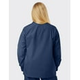 thumbnail image 3 of SPECTRUM UNIFORMS Scrub Jackets Doctor Lab Coat -Crew Neck Tops Unisex Soft Fabric Ideal | Medical Professionals, Hospital and Lab Work Wear Navy Blue, 3 of 5