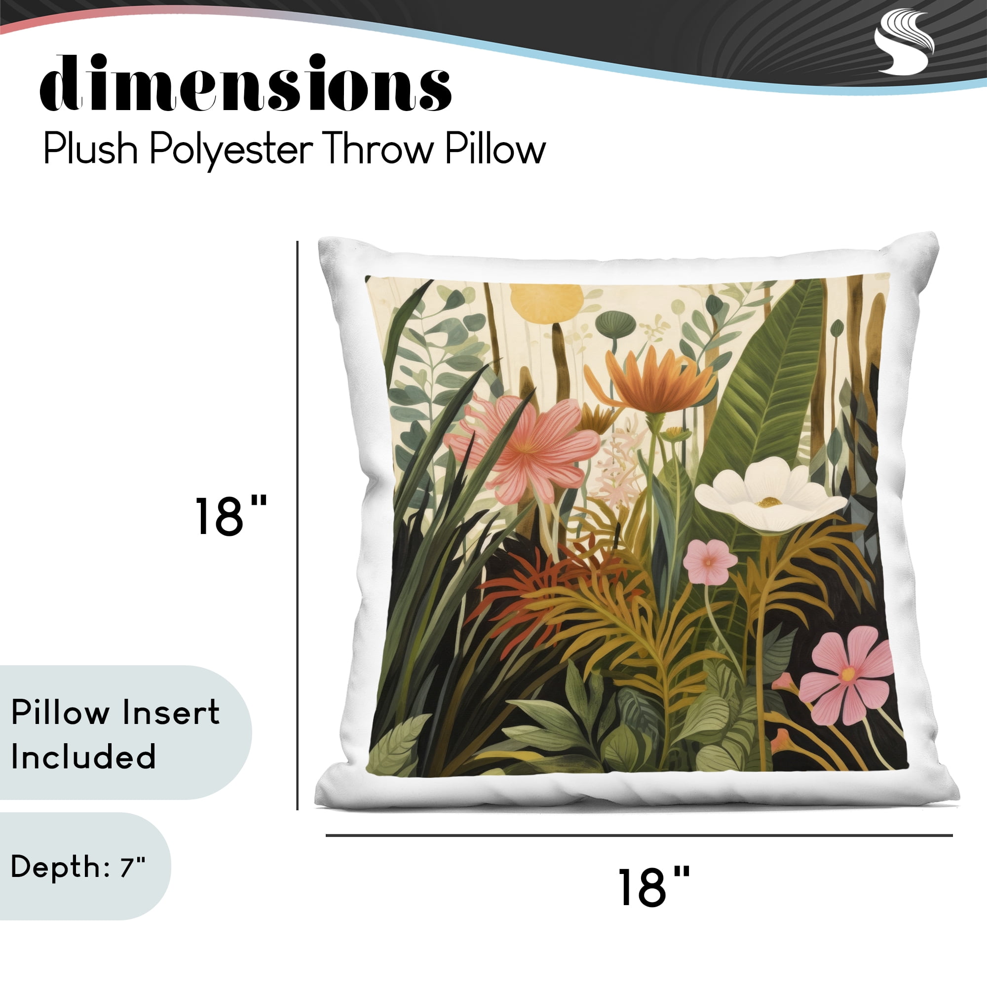 Stupell Industries Botanical Embrace in the Jungle Decorative Printed Throw Pillow, design by Lazar Studio, 18 x 7 x 18