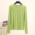 thumbnail image 1 of LNGOOR Modal T-Shirt Basique Uni Col Rond Manches Longues Femmes Automne Tee-Shirt de Base T-Shirt Assorti Grande Taille, 1 of 7