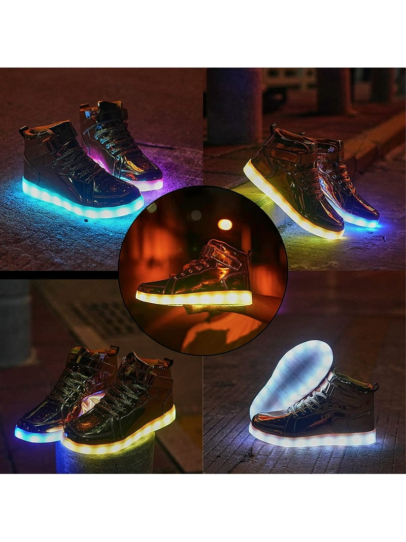 YAZI Led Light Up Shoes for Kids High Top Sneakers for Boys