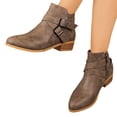 thumbnail image 5 of EKVAHL Short Ankle Boots for Women 2026 Pointed Toe Chunky Stacked Heel Booties Zip Up Western Boots Shoes Low Heel Pull On Short Western Boots Comfortable Outdoor Cutout Perforated Booties, 5 of 5