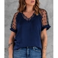 thumbnail image 2 of Camisa de malla de lunares, camiseta de encaje con cuello en V para mujer Camisa de encaje de lunares Experiencia incomparable, 2 of 6