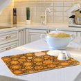 thumbnail image 6 of Yayeee Dish Drying Mat for Kitchen Counter 16"x18" Microfiber Absorbent Pad, Retro Orange Flowers, 6 of 7