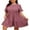 Reddish Purple, variant on Cuteduck Womens Plus Size Dresses Short Sleeve Ruffle Hem Tiered Textures Babydoll Dress 0X-4X