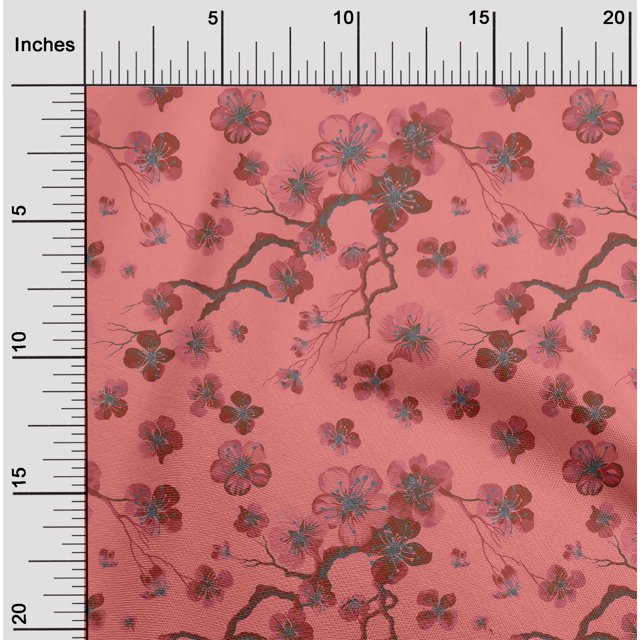 oneOone Viscose Jersey Vert Tissu Fleur Artistique Robe Tissu Tissu Imprimé par la Cour 60 Pouces de Large