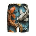 thumbnail image 7 of Daiia Colorful Koi Fish Art Mens Woven Stretch Pajama Short,Short Pajama Pants-Small, 7 of 7