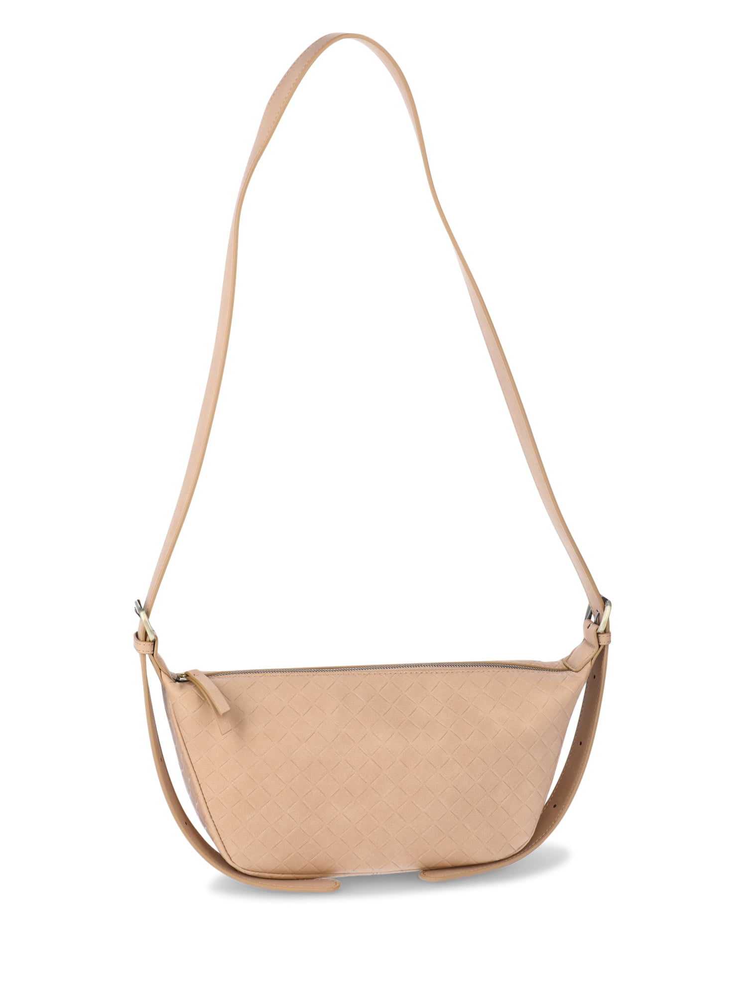 Time and Tru Women's Bean Sling Crossbody Handbag, Mocha Splash
