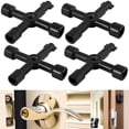 thumbnail image 5 of Txkrhwa 4 in 1 Utilities Key, 4 Way Gas Meter Water Utility Cross Key, 4 Pack Plumbing Key, Triangle Square Wrench Repair Tool, Stopcock Key for Electric Water Gas Meter Box Cupboard Cabinet Opening, 5 of 11