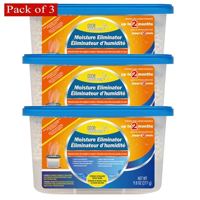 Odor Doctor Éliminateur d'Humidité, Régulier, Contrôle de l'Humidité et des Odeurs, 277 g (Lot de 3)