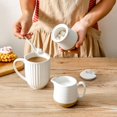 thumbnail image 2 of Hasense Ceramic Sugar and Creamer Set, Sugar Bowl with Lid and Spoon, Cream Pitcher, Cute Coffee Serving Set for Wedding Gift and Home Decor, Dishwasher Safe, White, 2 of 7