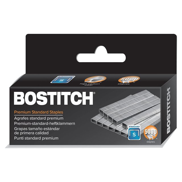 Bostitch Office Bostitch Premium Grapas para grapado sin atascos, tira completa de 0,25 pulgadas, 5 000 grapas/caja