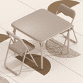 thumbnail image 2 of Zzistar 3 Piece Kids Folding Table and Chair Set, Portable Square Table and Backrest Chair Set with PU Soft Cushion, 2 of 9