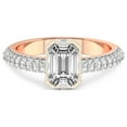 thumbnail image 3 of 4 Carat IGI Certified Emerald Shape Lab Grown Diamond Engagement Ring | 14K Rose Gold |Eloa Secret Halo Diamond Ring | FG-VS1-VS2 Quality Friendly Diamonds, 3 of 4