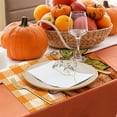 thumbnail image 3 of Hello Fall Maple Leaves Pumpkin Gnomes Buffalo Plaid Placemats Set of 6 for Dining Table 12 x 18 Inch Seasonal Autumn Harvest Holiday Rustic Vintage Thanksgiving Table Mats, 3 of 7