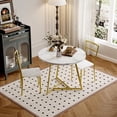 thumbnail image 3 of Compact Round Dining Table Set for 2 with Upholstered Chairs and Steel Frame, for Small Spaces, 3 of 8