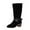 Black, variant on Womens Boots,Casual Versatile Cool Eye Catching Belt Buckle Cuff Mid Heel Knight Style Fall Winter Comfortable Height Increasing,Womens Winter Boots