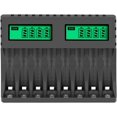 thumbnail image 1 of Cargador de batería de 8 ranuras con pantalla LCD inteligente para baterías recargables AA/AAA NiCd NiMh que cargan el cargador Aa Aaa Cargador de batería Aaa de 8 ranuras, 1 of 5