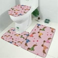 thumbnail image 2 of Colorful Funny Dachshund Bathroom Rugs Sets 3 Piece,Toilet Cover Set,Absorbent Non Slip Bathroom Mats Sets with U-Shaped Contour Rug Toilet Rug Set, 2 of 5