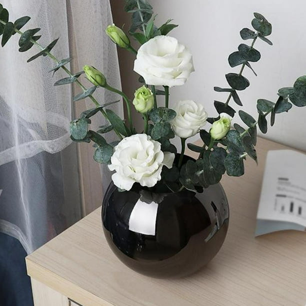 Jarrones florales decorativos de moderna para la decoración interior para hogar de de , arreglos de de Negro BLESIY Jarrón de flores de acero inoxidable